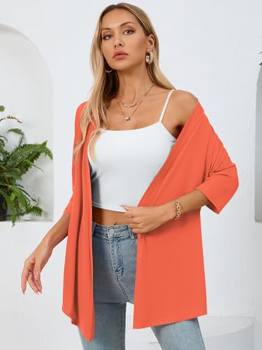 Image of Women's Lightweight Open Front Cardigans Casual Soft Drape Spring Summer Fall Cardigan S-3XL
