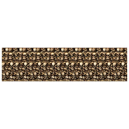 Beistle Catacombs Wall Backdrop, 4’ X 30’ - Skulls & Bones Halloween Decoration, Photo Backdrop, Easy To Adhere Wall Covering, Halloween Wall Backdrop, Halloween Decor #TOP3