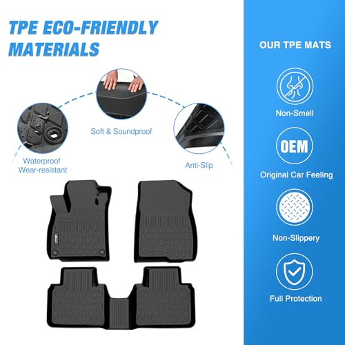 Image of Nilight TPE Floor Mats for Mitsubishi Outlander PHEV 2023 2024 2025 2026 All Weather Custom Fit Heavy Duty Floor Liners