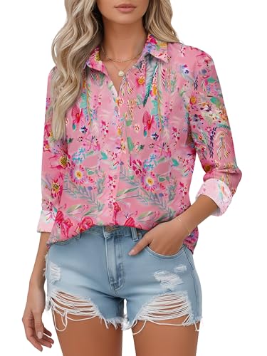 Image of Soft Wrinkle-Free Button Down Stretch Shirts for Women, Breathable Moisture-Wicking Casual Work Dress Tops