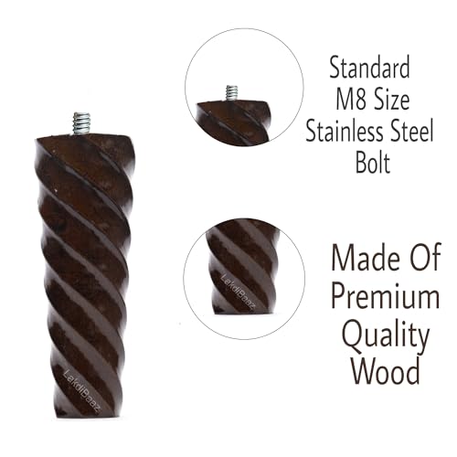 Image of Luxury Wooden Sofa Leg Furniture Sofa Chair Legs Walnut - 3 Inch - 4Pcs (SF7W)