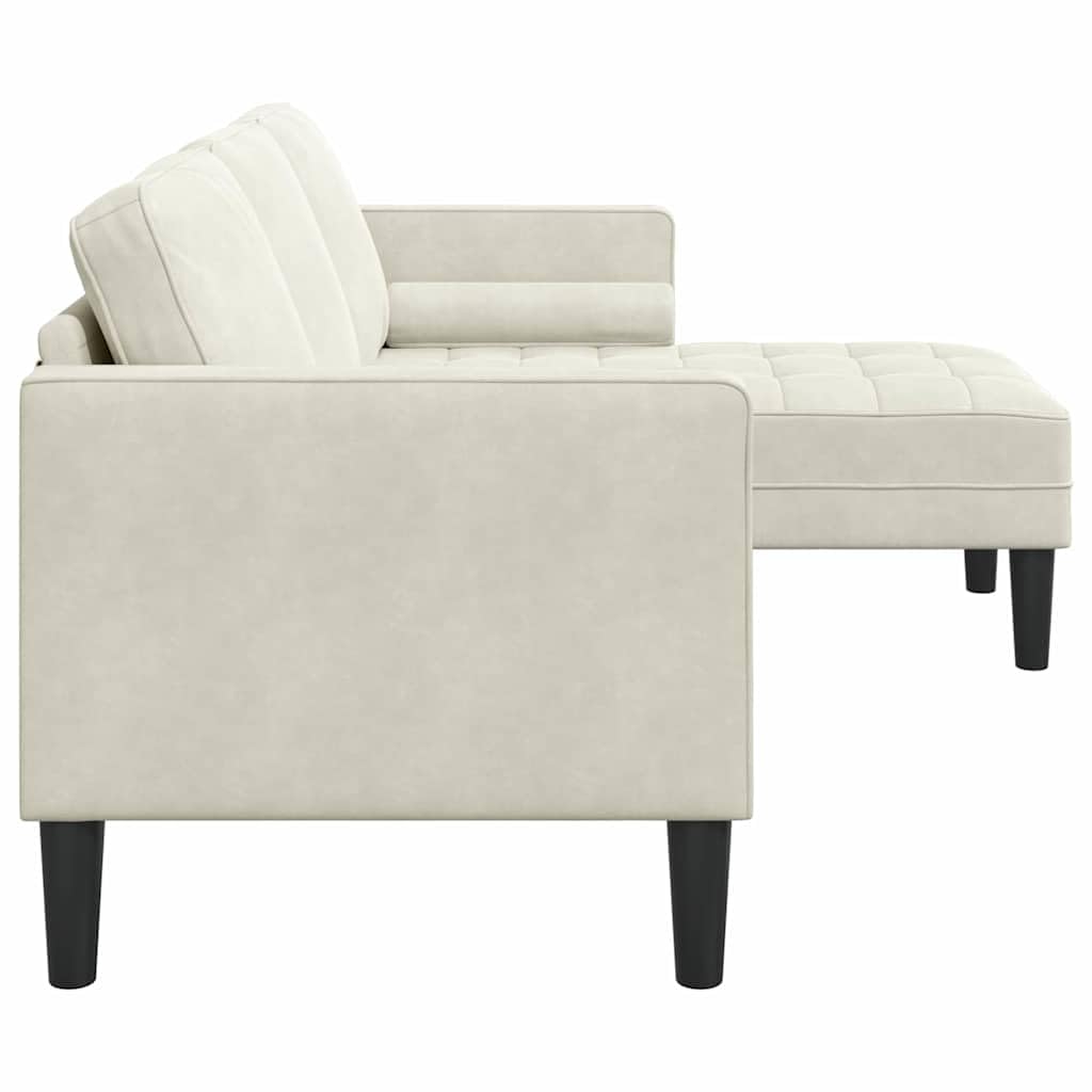 Modernes modulares Ecksofa Set mit Kissen in Creme, Samtbezug aus Polyester, vielseitig konfigurierbar, Flache Armlehne, langlebige Holzwerkstoffkonstruktion, einfache Montage