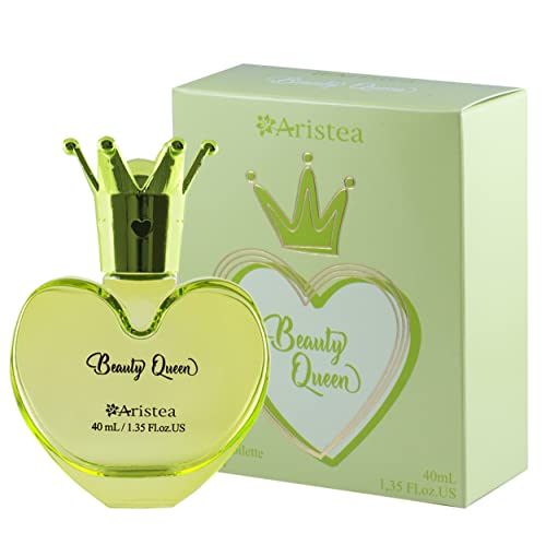Aristea Beauty Queen - Perfume para mujer, aroma de pera, azahar, vainilla, jazmín y pachuli, perfume para mujer, tamaño de viaje, para cabello y cuerpo, larga duración, 40 ml
