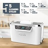 PELCAS Ultrasonic Cleaner with Dual Transducers,Jewellery Cleaner 800ML 42KHz with Touch Screen and 5 Time Settings for Glasses Watches Jewellery Denture Tools Guin-Ness Surger Cans - Image 4