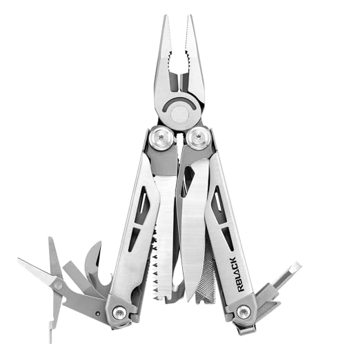 Image of EDC Multitool, 21-in-1 Multi Tool Pliers with Safety Locking | Heavy-duty Stainless Steel, Seat Belt Cutter-Men's Gift Set with Nylon Sheath for DIY, Home, Garden & Outdoors, Satin Finish