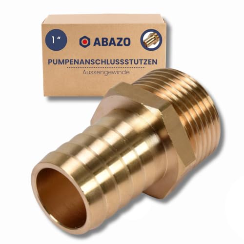 ABAZO Pumpenanschlussstutzen, Pumpenauslassanschluss AUSSENGEWINDE 1' Anschluss für Gartenpumpen, Anschluss für Springbrunnenpumpen, 1' Gartenschlauchanschluss