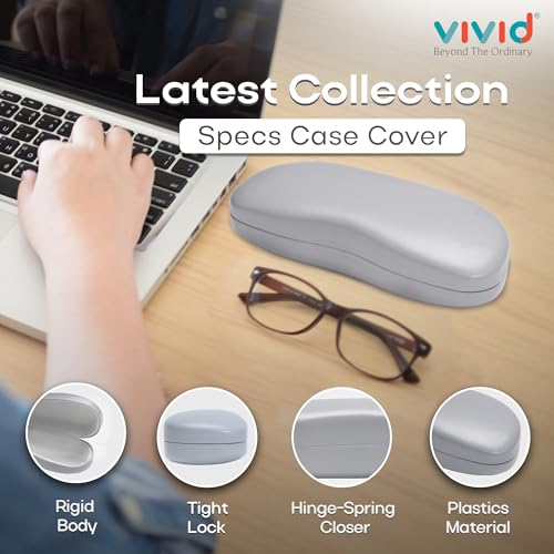 Image of VIVID Vision Unisex Adult Eyewear Specs Case Cover | Screw Driver | Free Cloth | Protect Eye Glasses | Chashma Dibbi | Spectacle Box | HINGE-SPRING | Metal | 3 IN 1