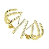 Ciieeo Pendientes de Mujer Estilo Garra Circonitas Brillantes, Accesorios Resistentes para Uso Diario y Celebraciones