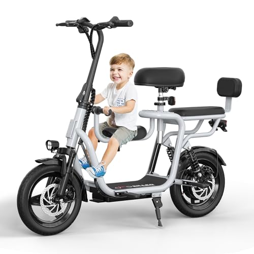 EILLEO Electric Scooter with Seat (White) - 750W Motor, 17.4 MPH Top Speed, 20 Mile Range