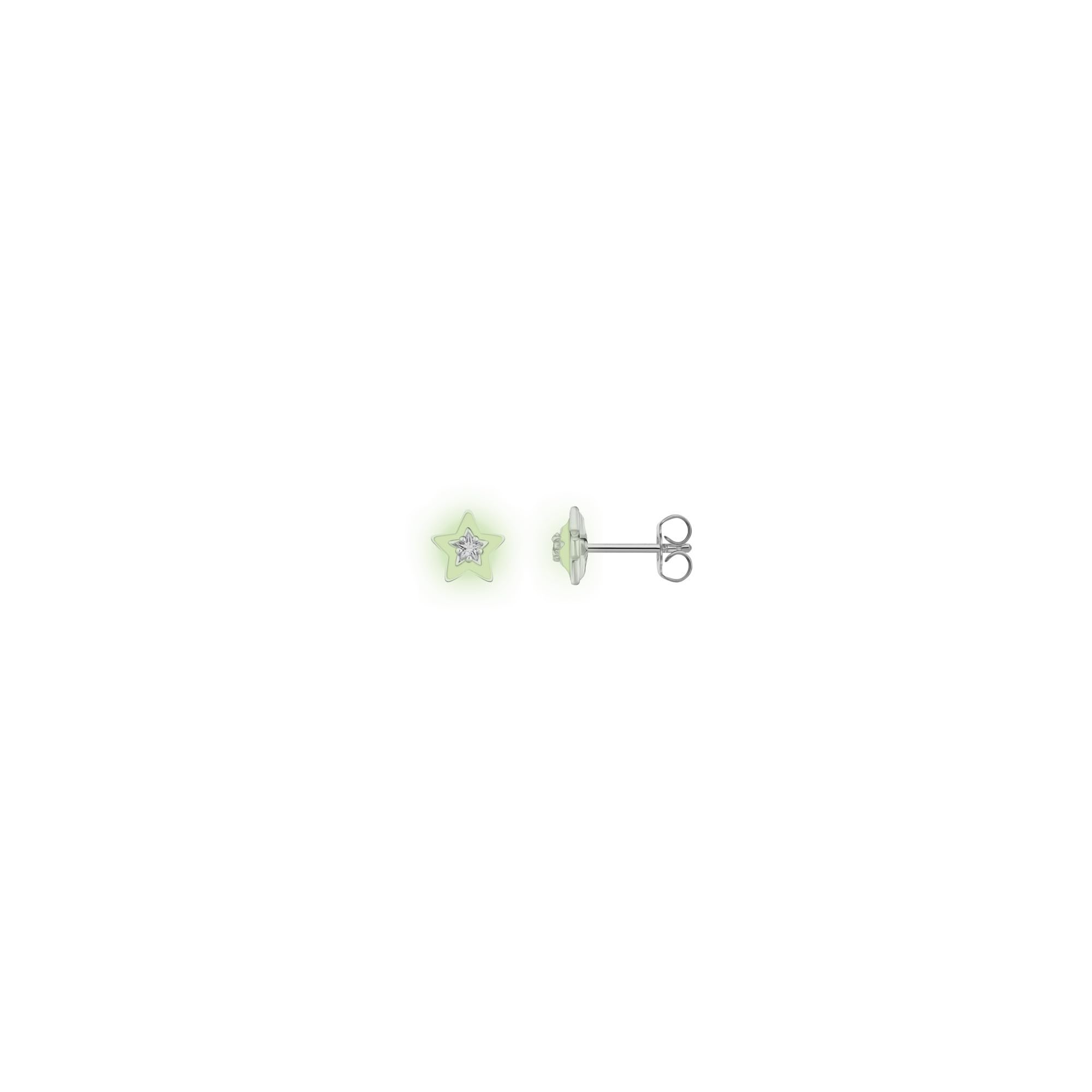 THOMAS SABO Ohrstecker Stern mit weißen Steinen und weißer Kaltemaille Silber 925 Sterlingsilber, Kaltemail