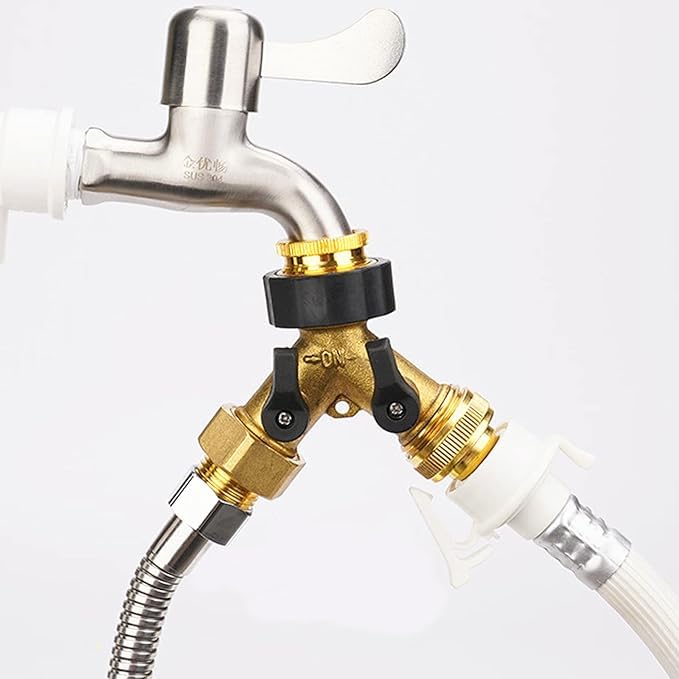 Raccord Y Double 3/4" Pour Lave-vaisselle Et Lave-linge - Répartiteur D'eau Robinet Unique - 8