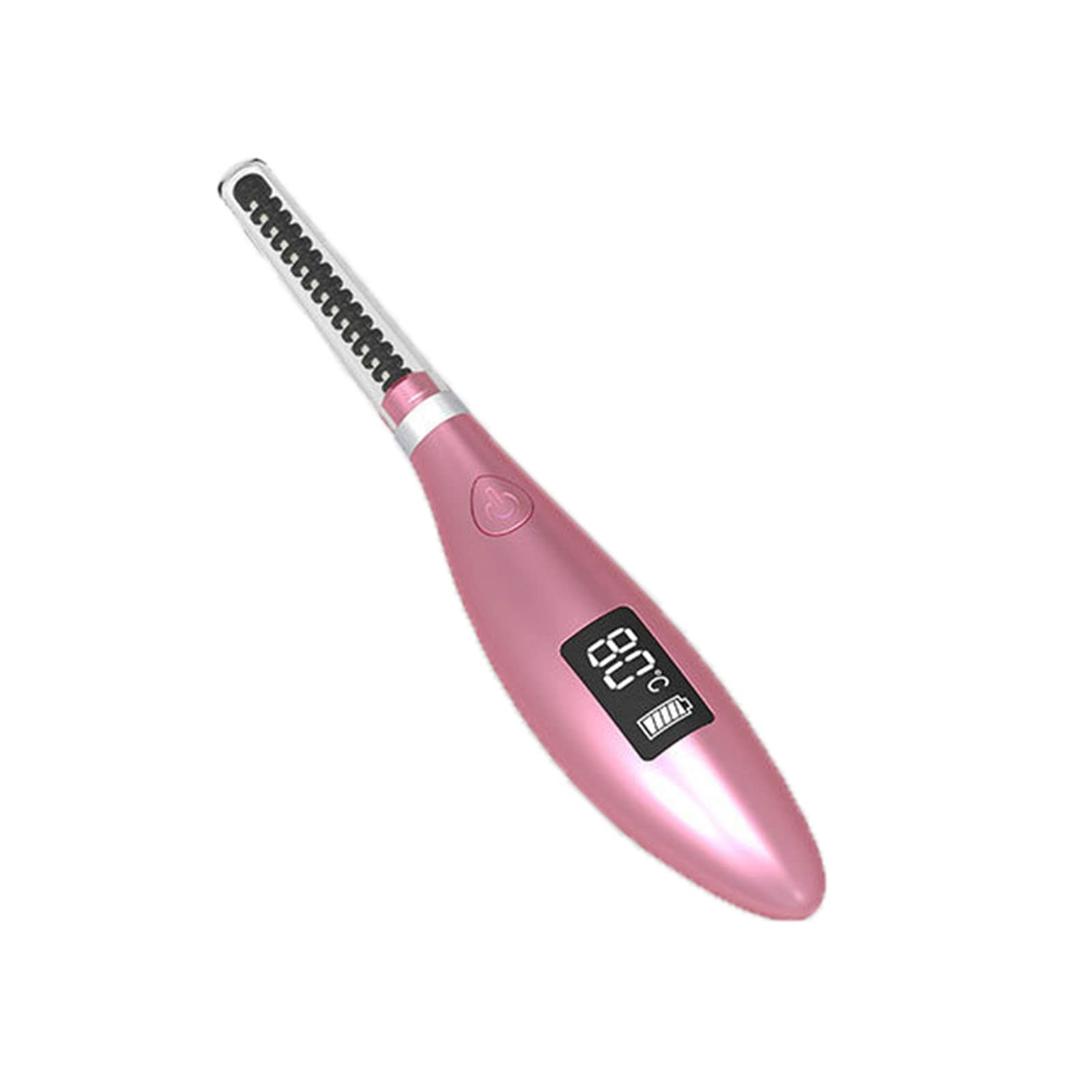 Podgrzewana zalotka do rzęs, elektryczna lokówka do rzęs, ciepła dla kobiet, ładowana ceramika USB, inteligentna kontrola temperatury, podwójny efekt ciepła, wąska spiralna głowica szczotki LCD (156 x 26 x 20 mm, różowa)