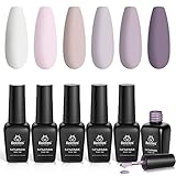 Beetles Gel Polish Set- 6 Colors Popular Milky White Nude Gel Nail Polish All Seasons Elegant Baby...