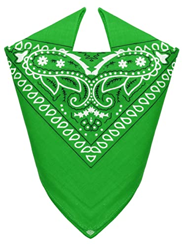 Van Der Rich ® - Bandanas 100% Coton avec motif Paisley pour Homme Femme (Vert Vif, TU)