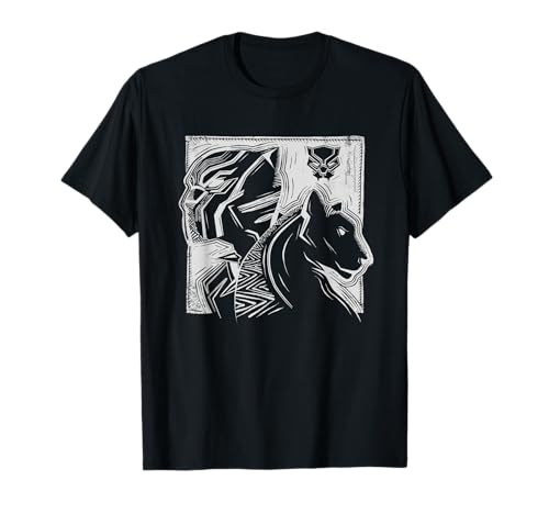 T-shirt Black Panther Marvel vêtement geek imprimé Wakanda King T'Challa noir