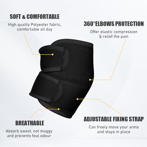 Fefod Ellenbogenbandage, Tennisarm bandage, Kompression Ellenbogen Bandage für Arthritis, Sehnenentzündung, Ellenbogenschoner für Sport, Golferarm, Tennisarm Armbandage Herren und Damen, 1 Stück