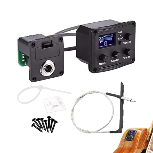 Genérico Pastilla Piezoeléctrica, Preamplificador Amplificador De 3 Bandas, Pantalla LCD...