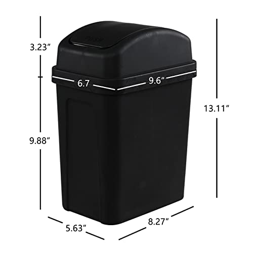 Caneca de basura rectangular 7 L negra, pack de 4 miniatura 3