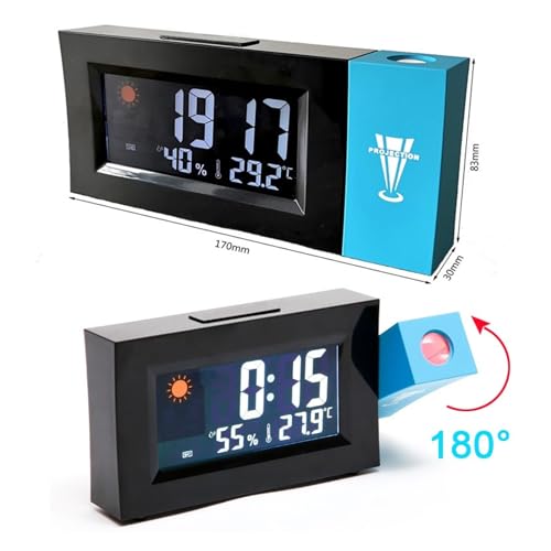 Reloj despertador con proyección de voz inteligente y despertadores electrónicos con repetición LED 6
