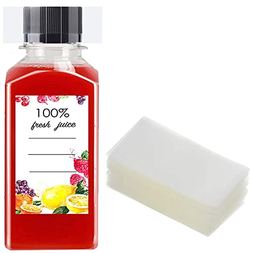 100 Piezas de Película Termorretráctil para Botella Jugo Plástico, Tarro, Envoltura Retráctiles Transparente, Embalaje Casero Bricolaje, Sellado Envoltura, Adapta Al Diámetro Tapa 3,9 a 4,2 cm Cover