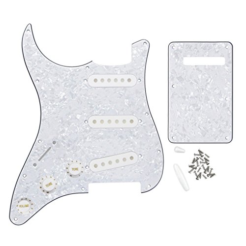 FLEOR Guitar Plate Scratch Gaucher SSS Pickguard Retour Plate Set avec 2T1V Boutons commande 48/50/52 mm Couvertures de… - Les Beatles, Paul McCartney, John Lennon, RIngo Starr, George Harrison FLEOR Guitar Plate Scratch Gaucher SSS Pickguard Retour Plate Set avec 2T1V Boutons commande 48/50/52 mm Couvertures de…