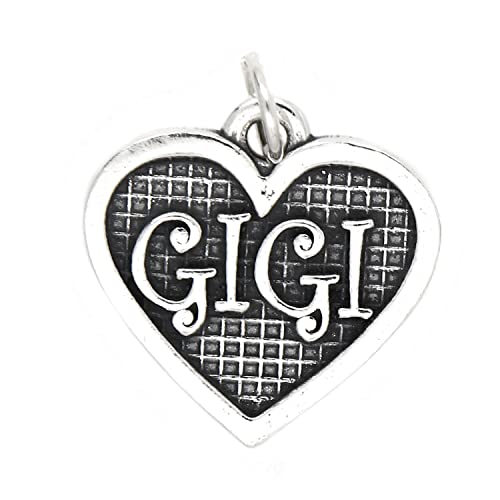 LGU Sterling Silver Oxidized Gigi Textured Heart Grandmother Charm