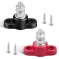 RED WOLF M8 Anschlussbolzen 150A 12V, Batterieklemmenblöcke Busbar for Kfz Lkw Wohnmobil Boot Stromverteilungs Klemmblock 2 Stück Einzelbolzen Sammelschienen