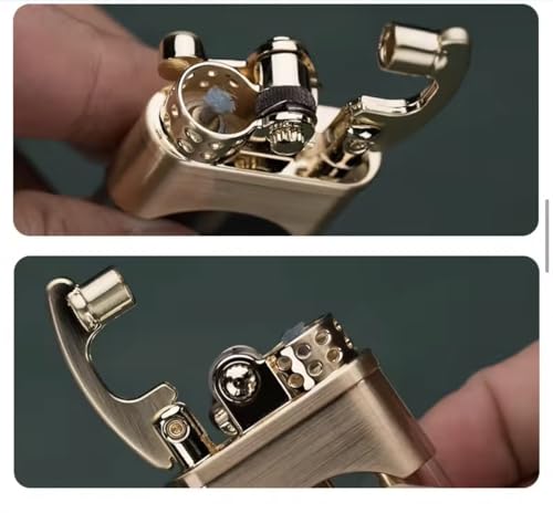 Encendedor mecánico ZORRO 660 en latón, recargable, negro miniatura 3