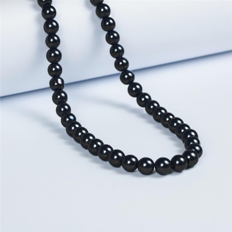 COLORFUL BLING 8mm Pearl Choker Necklace Multicolor 1920s Dainty Beads Necklace Costume Prom Party Statement Jewelry for Women2