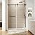 Frameless Shower Door, 44-48 in W x 76 in H, 5/16 in (8mm) Clear Tempered Glass Shower Door, Explosion-Proof Film, Stainless Steel Hardware, Matte Black