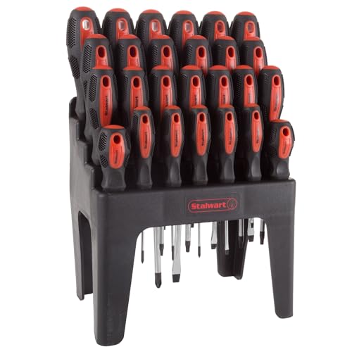 Stalwart 26 Piece Screwdriver Set with Wall Mount, Stand and Magnetic Tips- Precision Kit Including Phillips by Stalwart - Used condition - CA$24.27