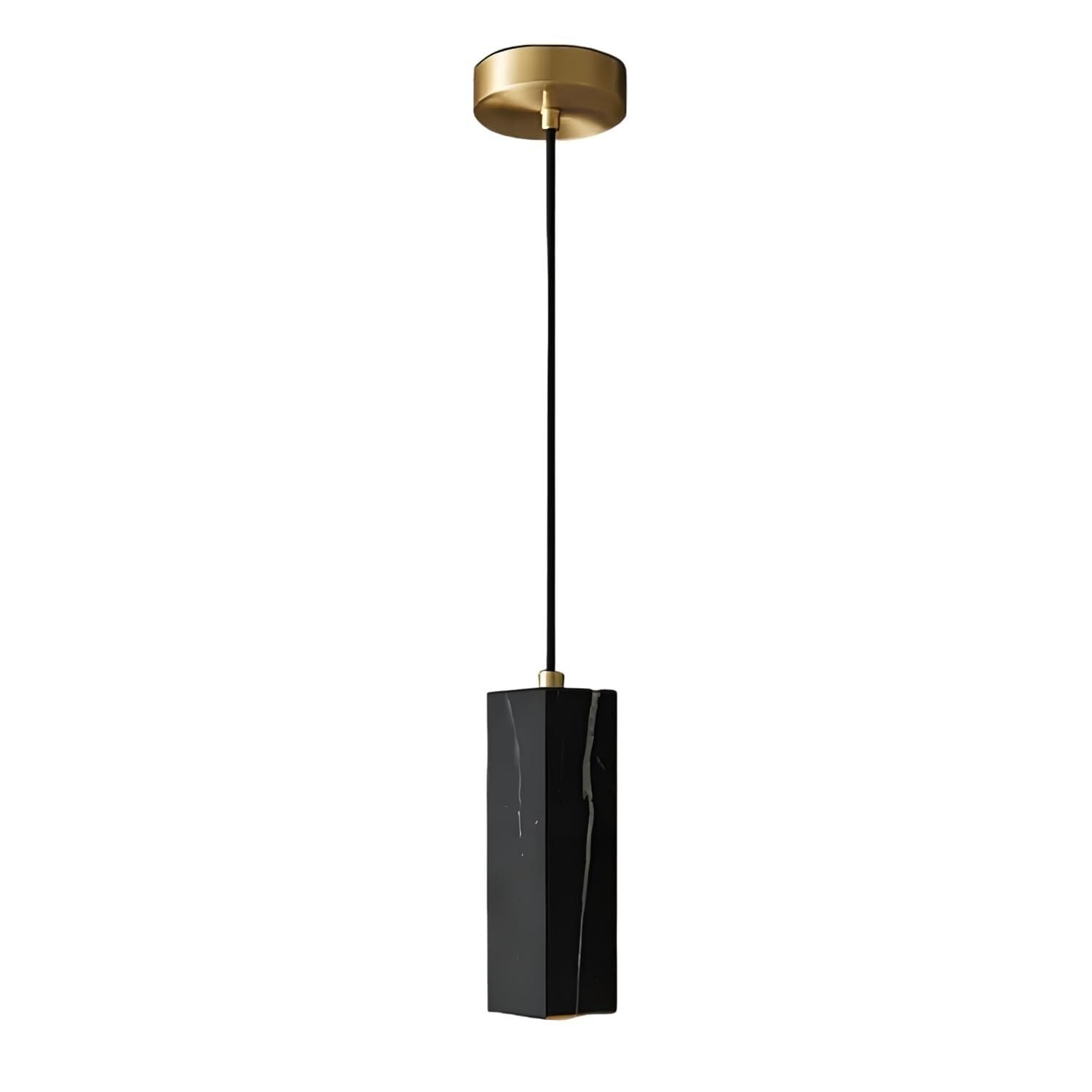 KXEcoLife Modern Indoor Natural Stone Black Pendant Light Marble Lamp for Bedside Restaurant Kitchen Island Aisle Bar Club Chandelier