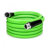 UNCO- Hybrid Polymer Garden Hose, 5/8" x 12 FT, Green, Kink Resistant, 3/4" GHT Aluminum Fittings, Drinking Water Safe, Lightweight Heavy Duty Garden Hose
