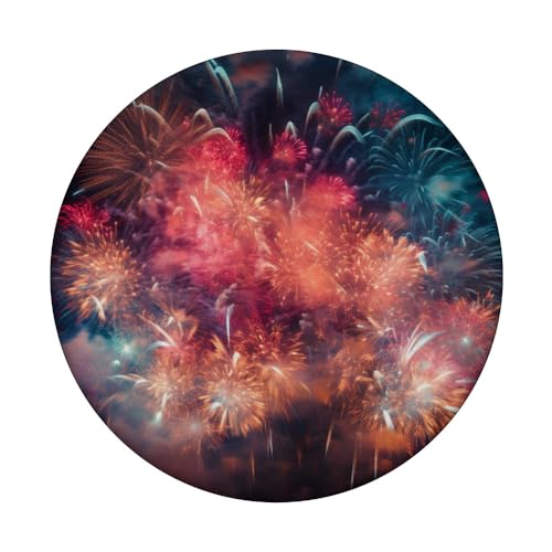 Fireworks Display Firecrackers Pyrotechnic PopSockets Swappable PopGrip, Black - Image 3