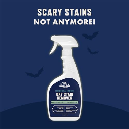 rocco amp roxie oxy stain remover - oxygen powered carpet cleaner spray - pet stain remover for carpet spot cleaner for upholstery couch laundry rug clothes car seat mattress sofa and more
