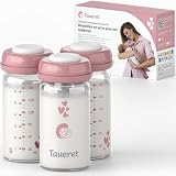 Botes leche materna de vidrio de Borosilicato 180 ml - recipiente almacenamiento leche materna libre de BPA - breast milk storage bottle
