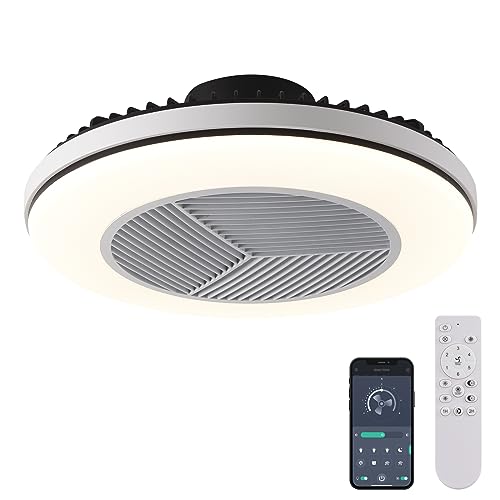 Top 7 Best Bladeless Ceiling Fans with Lights: Smart, Quiet & Stylish 12 MDZHYA Low Profile Ceiling Fan with Light - Dimmable Bladeless Ce...