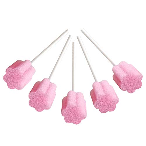 Cheercare Disposable Oral Care Swabs- Tooth Cleaning Sponge Swabs Pink 250 counts