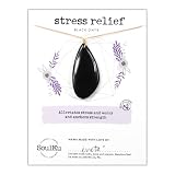 SoulKu Touchstone Inspirational Necklace, Handmade Motivational Jewelry, Adjustable Length Cord, Hea