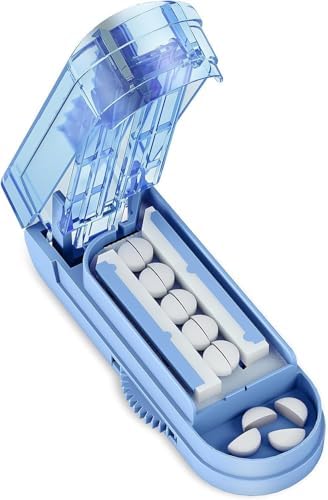Image of DEPAD Pill Cutter Splitter for Small and Tiny Pills, Pill Splitter for Cutting Multiple Pills with Adjustable Bars & Hidden Blade, Safely Cuts Small or Large Tablets for Seniors & Pets