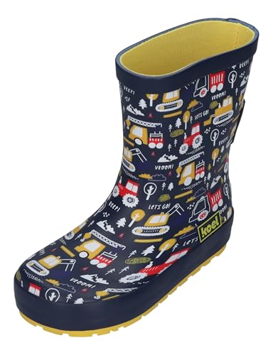 KOEL Barefoot Gummistiefel WELLIE TRACTOR V2 print blue, Größe:24 EU