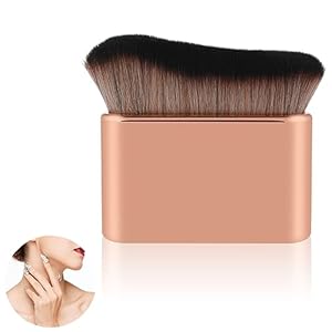 Bräunungspinsel, 6,8 x 6,8 cm Flacher Bräunungspinsel Großer Körper-Make-up-Pinsel Selbstbräunungspinsel Multifunktionaler Körperpinsel Puderpinsel Rougepinsel mit Weichen Borsten (Roségold)