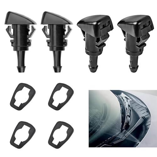 4 Piezas Boquillas de Limpiaparabrisas Universales Rociador Plástico, Parabrisas Lava Boquilla 5160308AA para Dodge Charger Journey, Jeep Compass Patriot, Chrysler Cruiser Compatible con OE# 15878745