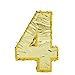 Juvale Gold Foil Number 4 Pinata - Shimmering Gold Finish & Pinatas for Birthday Party - Easy Pull-String Setup & 4th Birthday Decorations Girl - 15.5 x 11 x 3 in