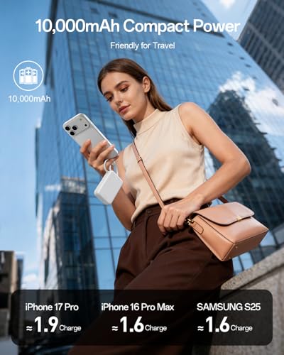 Image of iWALK Portable Charger, 10000mAh 45W PD Power Bank, USB C in&Out Fast Charging Battery Pack with Phone Stand, Travel Essential Powerbank for iPhone 17 16 15 14 13 12 Samsung S25 MacBook etc,Black