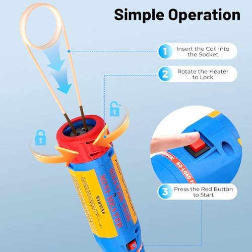 Bild 2 - 1100W Magnetischer Induktionsheizer Flammenloses Induktionswerkzeug Max Heiztemperatur 800℃ Autos Eisenteilen Induction Heater Maschinen Induktionsheizer Kfz Induktionsheizgerät