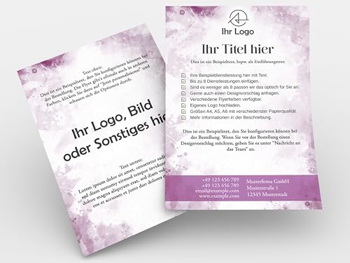 Premium Flyer selbst gestalten: Hochwertige Druckqualität in A6, A5 & A4 auf Papier: Werbemittel mit Wunschdesign - Wähle Texte, Bilder & Logo für Werbung personalisiert (Aquatic Adventures) (Pink)