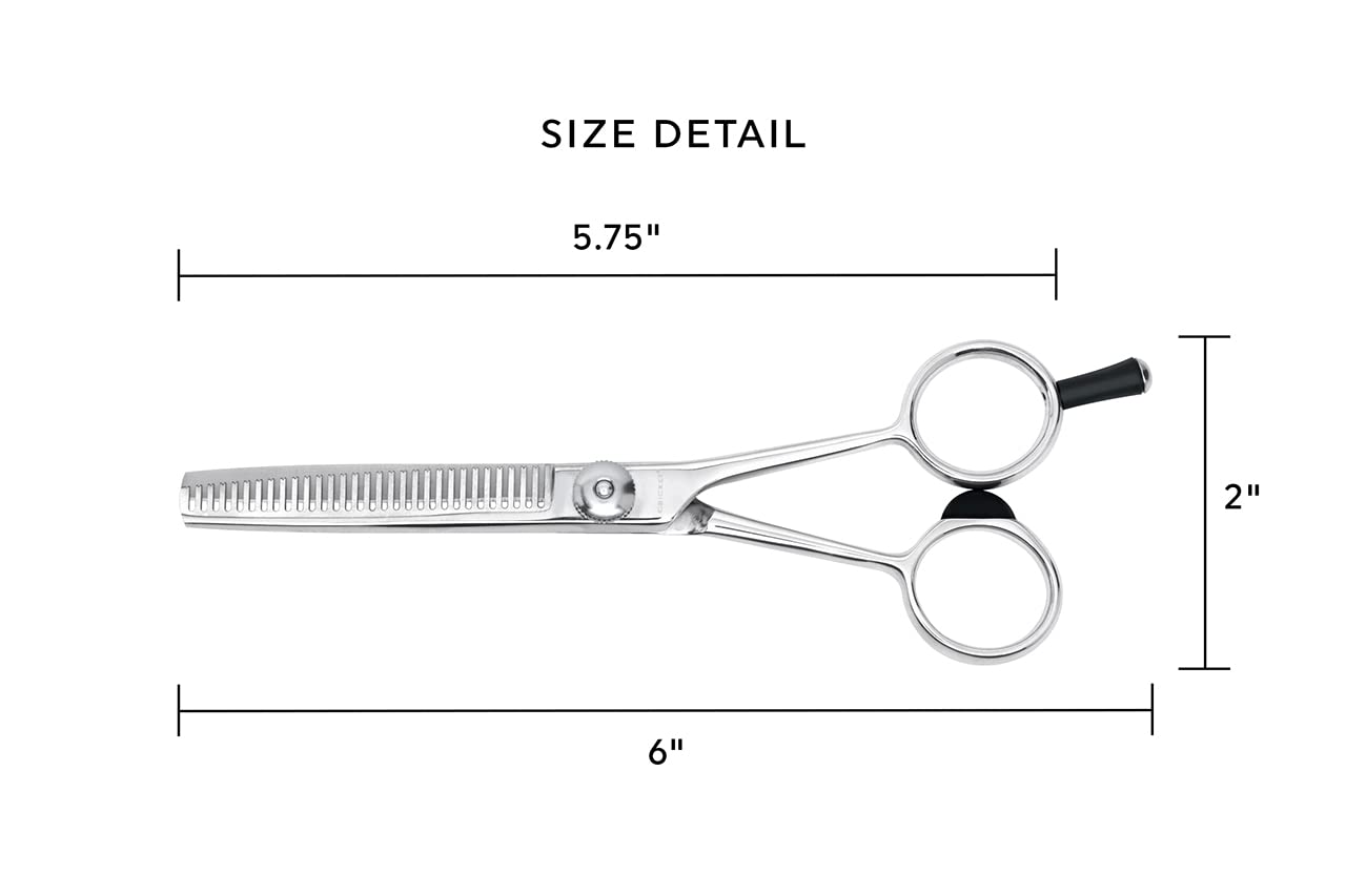 Cricket S3 T-30 Thinning Shears Professional Stylist Barber Hair Cutting Scissors, Removes Bulk, Convex Edge, Hand Polished Swedish Steel