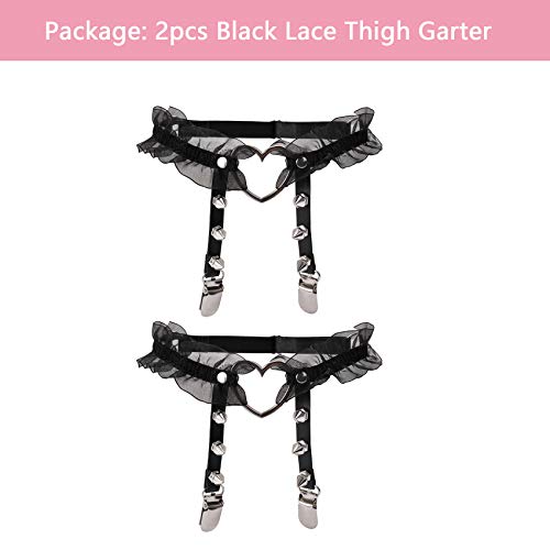 alisikee 2pcs Adjustable Lace Heart-Shaped Thigh Garter with Anti-Slip Clips, Elastic Leg Garter for Ladies, Black steampunk buy now online alisikee 2pcs Adjustable Lace Heart-Shaped Thigh Garter with Anti-Slip Clips, Elastic Leg Garter for Ladies, Black steampunk buy now online