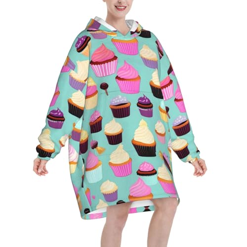Couverture à capuche EdWal cupcake pour soirées cocooning et hiver doux - 2